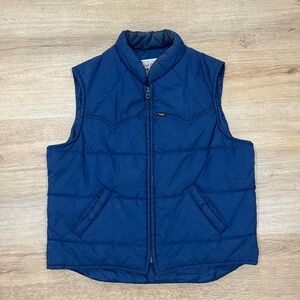 Navy Blue Vintage Lee Storm Rider Puffer Vest Mens Size Large Outdoors Hiking